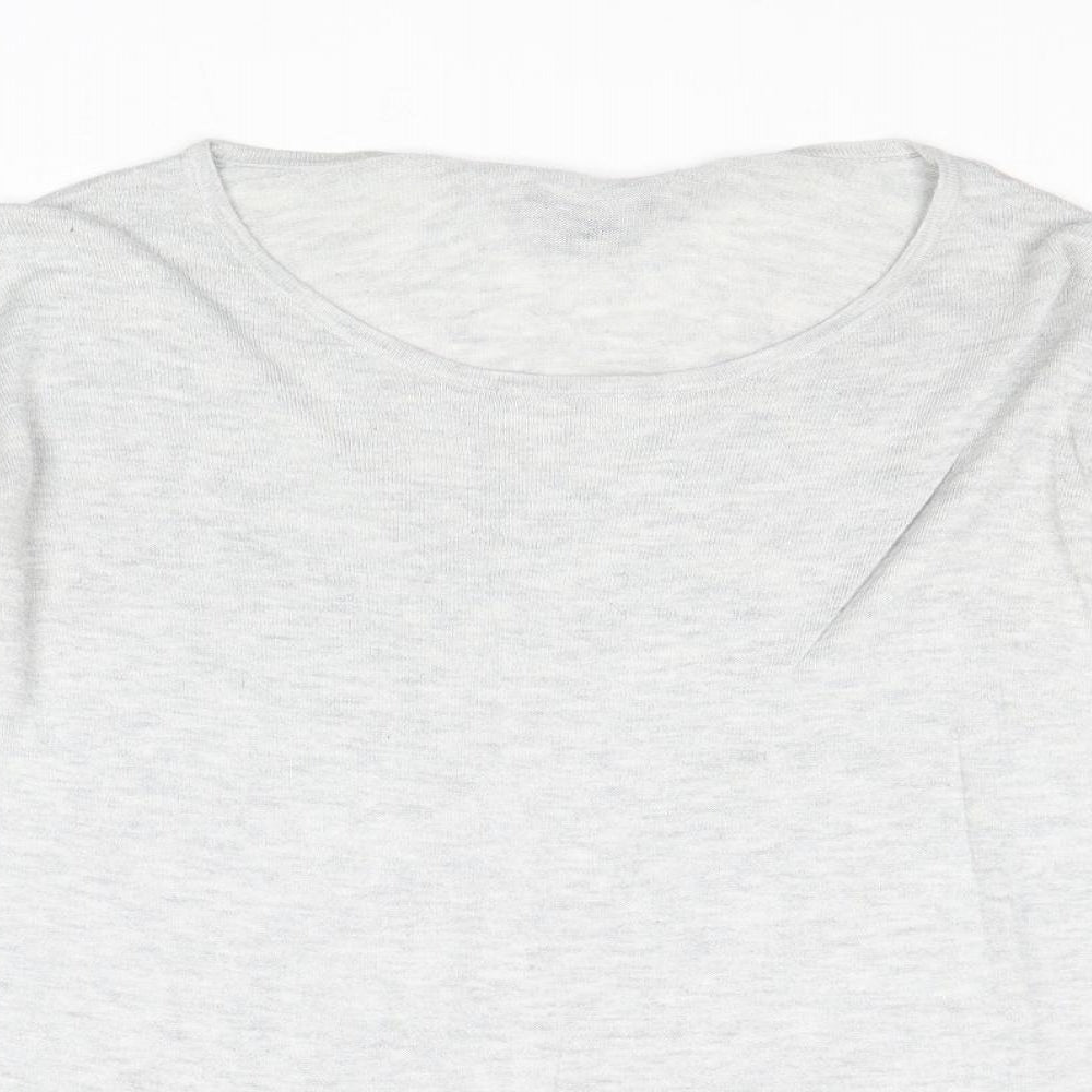 H&M Womens Grey Round Neck Acrylic Pullover Jumper Size XS