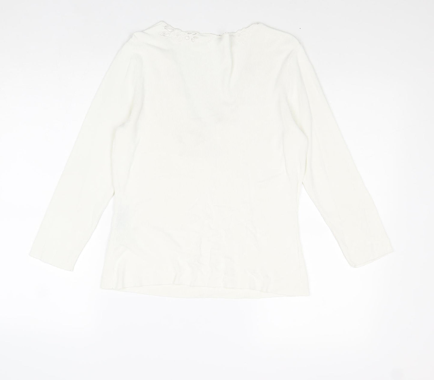 Principles Womens White Viscose Basic T-Shirt Size 14 V-Neck