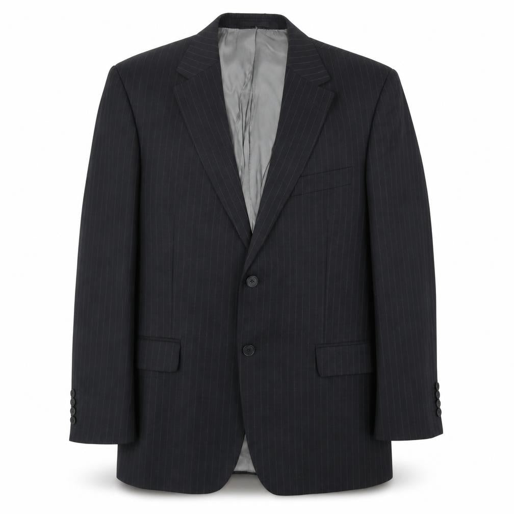 Marks and Spencer Mens Black Striped Wool Jacket Suit Jacket Size 40 Regular
