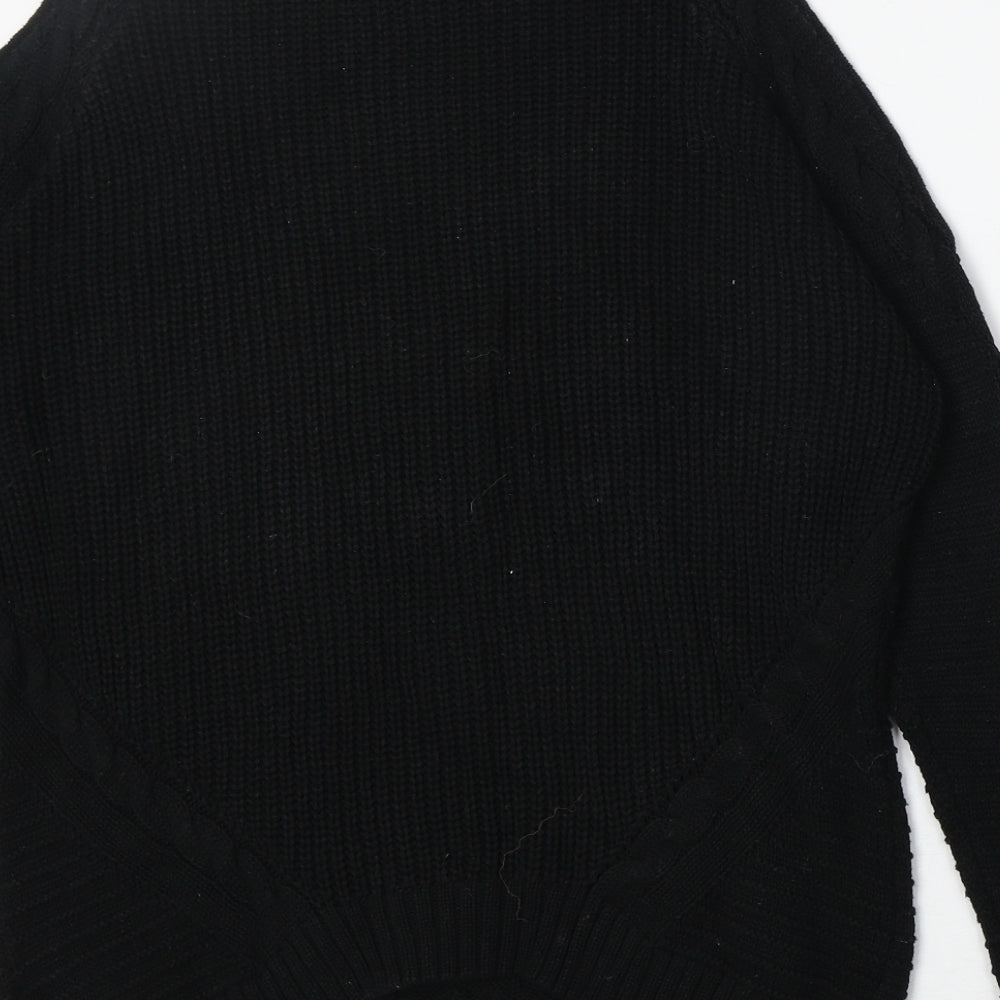 H&M Womens Black Round Neck Cotton Pullover Jumper Size M