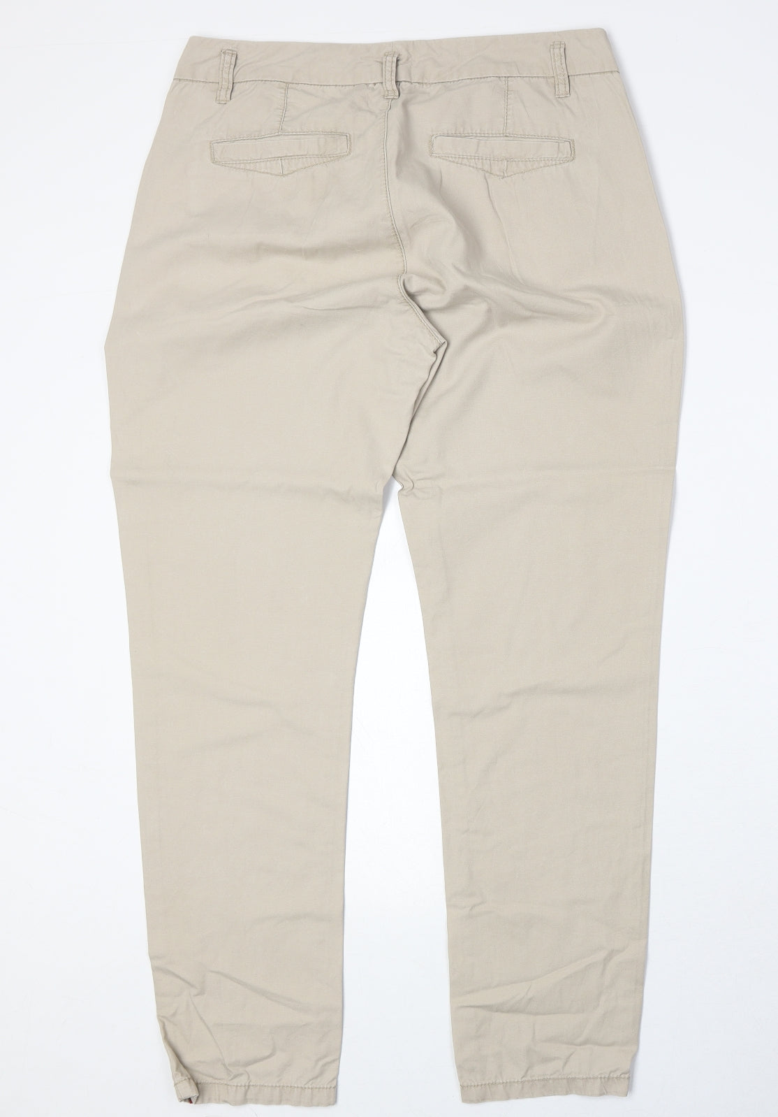 Esprit Womens Beige Cotton Trousers Size 8 Regular Zip