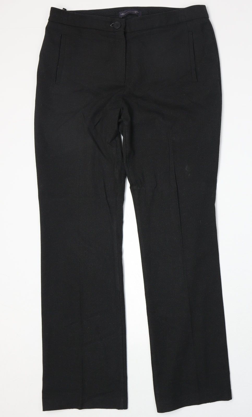Marks and Spencer Womens Grey Polyester Trousers Size 12 Regular Zip