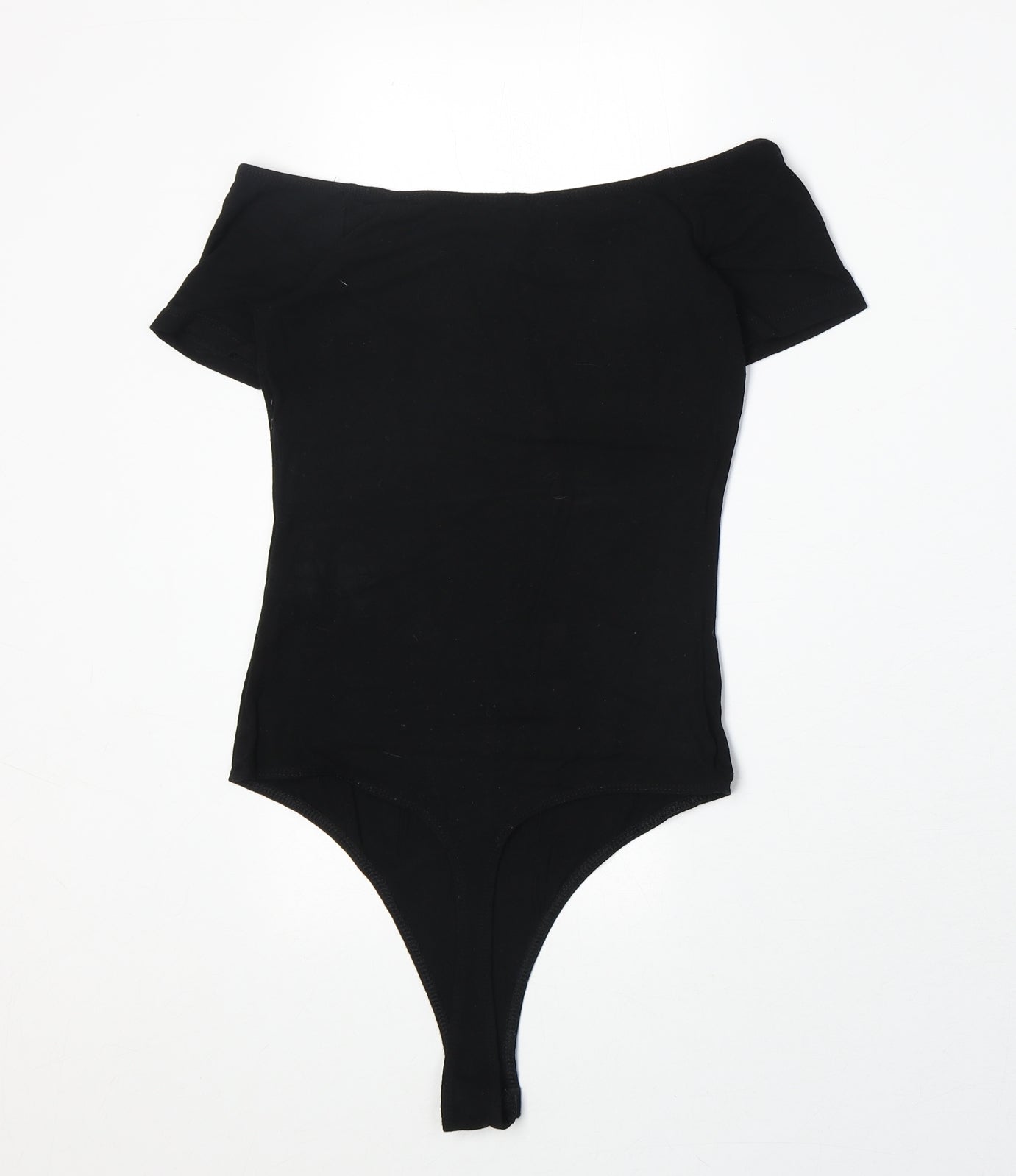 ASOS Womens Black Viscose Bodysuit One-Piece Size 6 Snap
