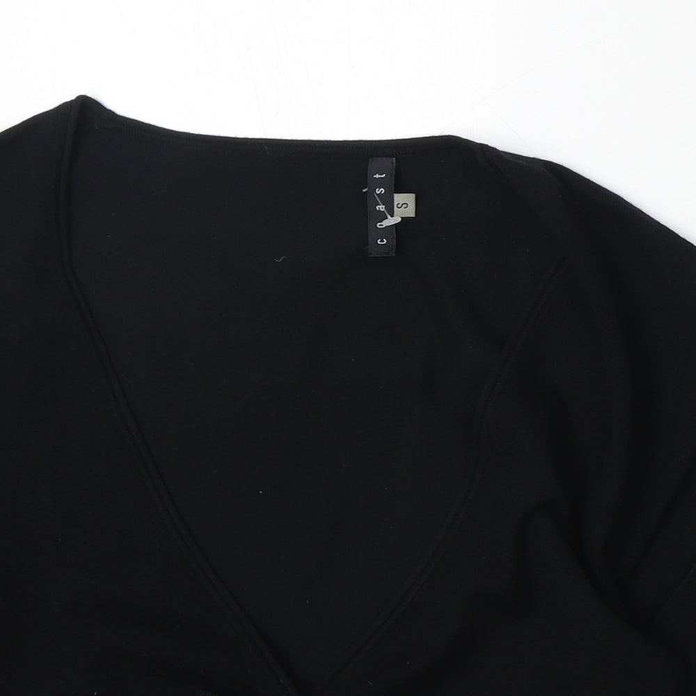 Coast Womens Black V-Neck Viscose Pullover Jumper Size S