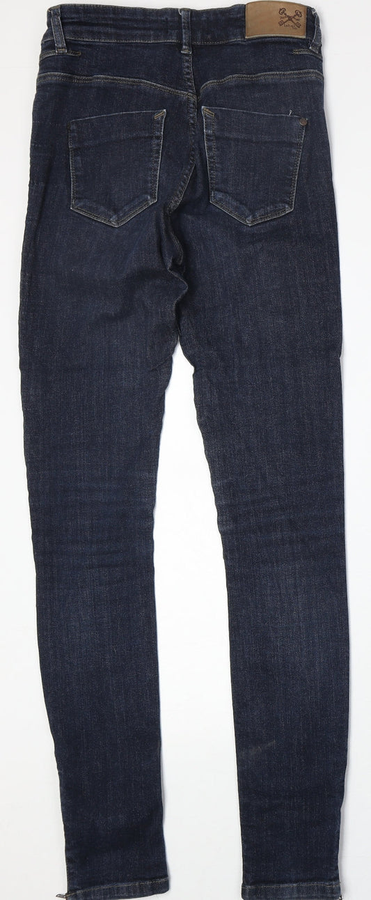 Label Lab Womens Blue Cotton Skinny Jeans Size 10 Regular Zip