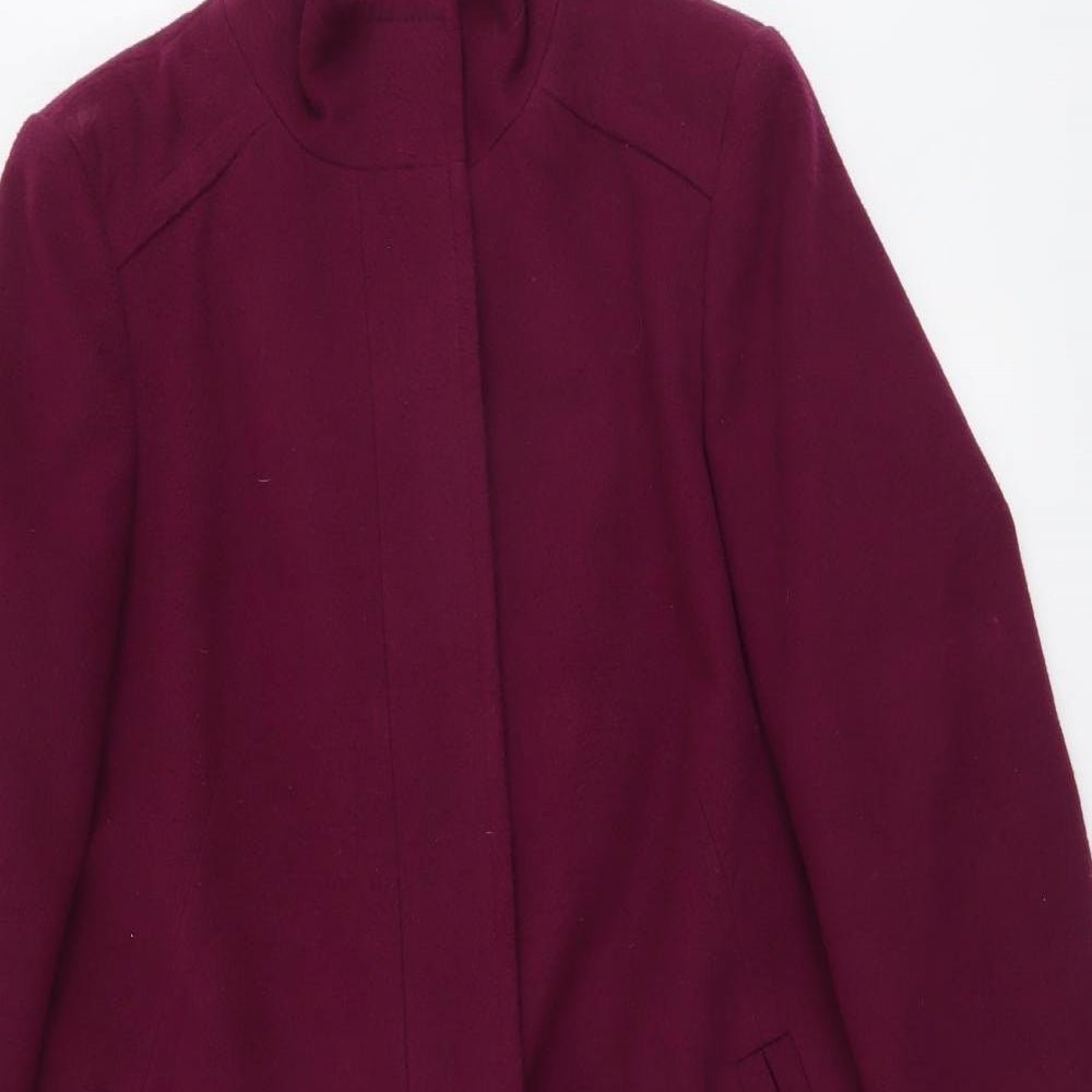 Marks and Spencer Womens Purple Overcoat Coat Size 10 Button