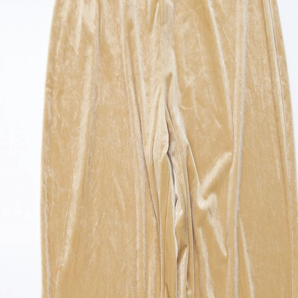 New Look Womens Beige Polyester Trousers Size 6 L30 in Regular