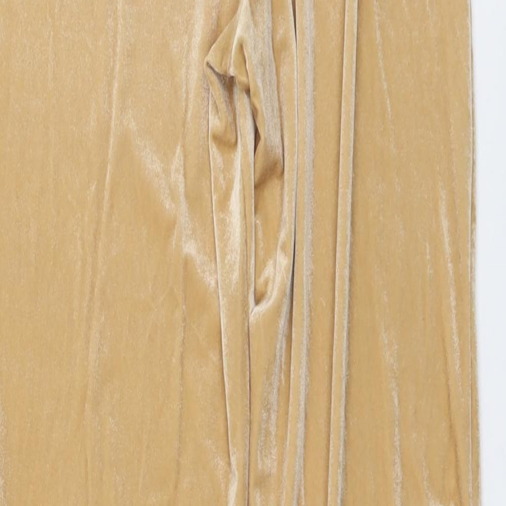 New Look Womens Beige Polyester Trousers Size 6 L30 in Regular