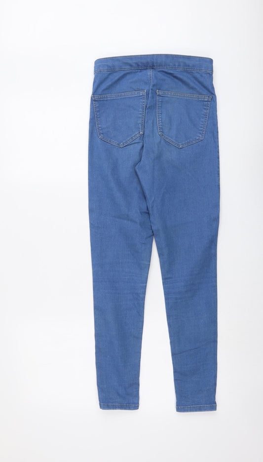 Topshop Womens Blue Cotton Jegging Jeans Size 28 in L27 in Regular Button