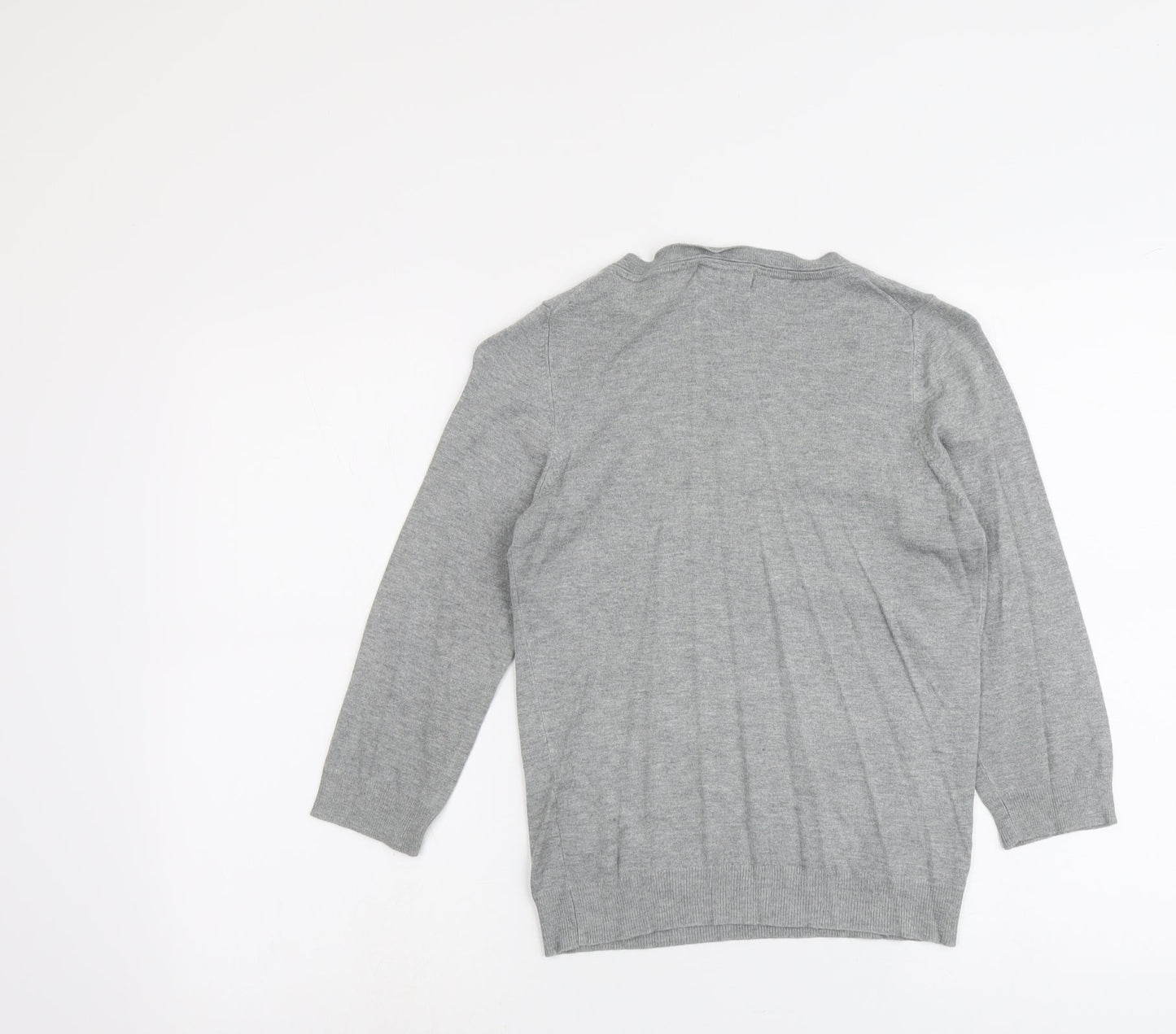 Marks and Spencer Womens Grey Scoop Neck Viscose Pullover Jumper Size 10