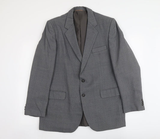 Trevira Mens Grey Polyester Jacket Suit Jacket Size L Regular