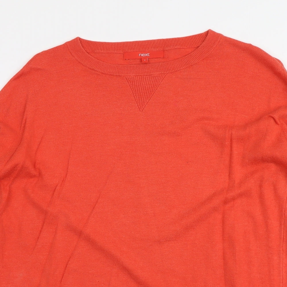 NEXT Womens Red Round Neck Cotton Pullover Jumper Size 8