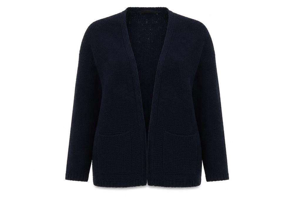 Marks and Spencer Womens Blue V-Neck Polyester Cardigan Jumper Size M