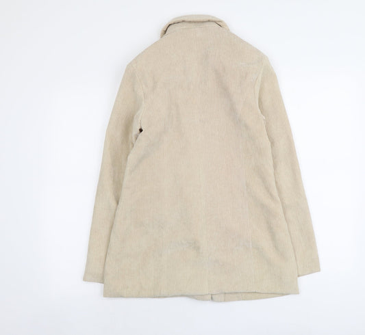 PRETTYLITTLETHING Womens Beige Jacket Size S Button