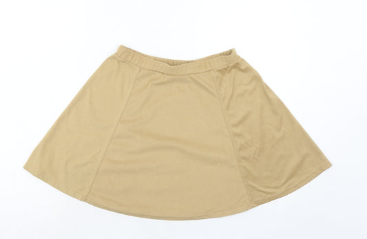 Passion Womens Yellow Polyester Skater Skirt Size 10