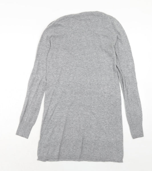 Ronit Zilkha Womens Grey Viscose Jumper Dress Size L Round Neck Pullover