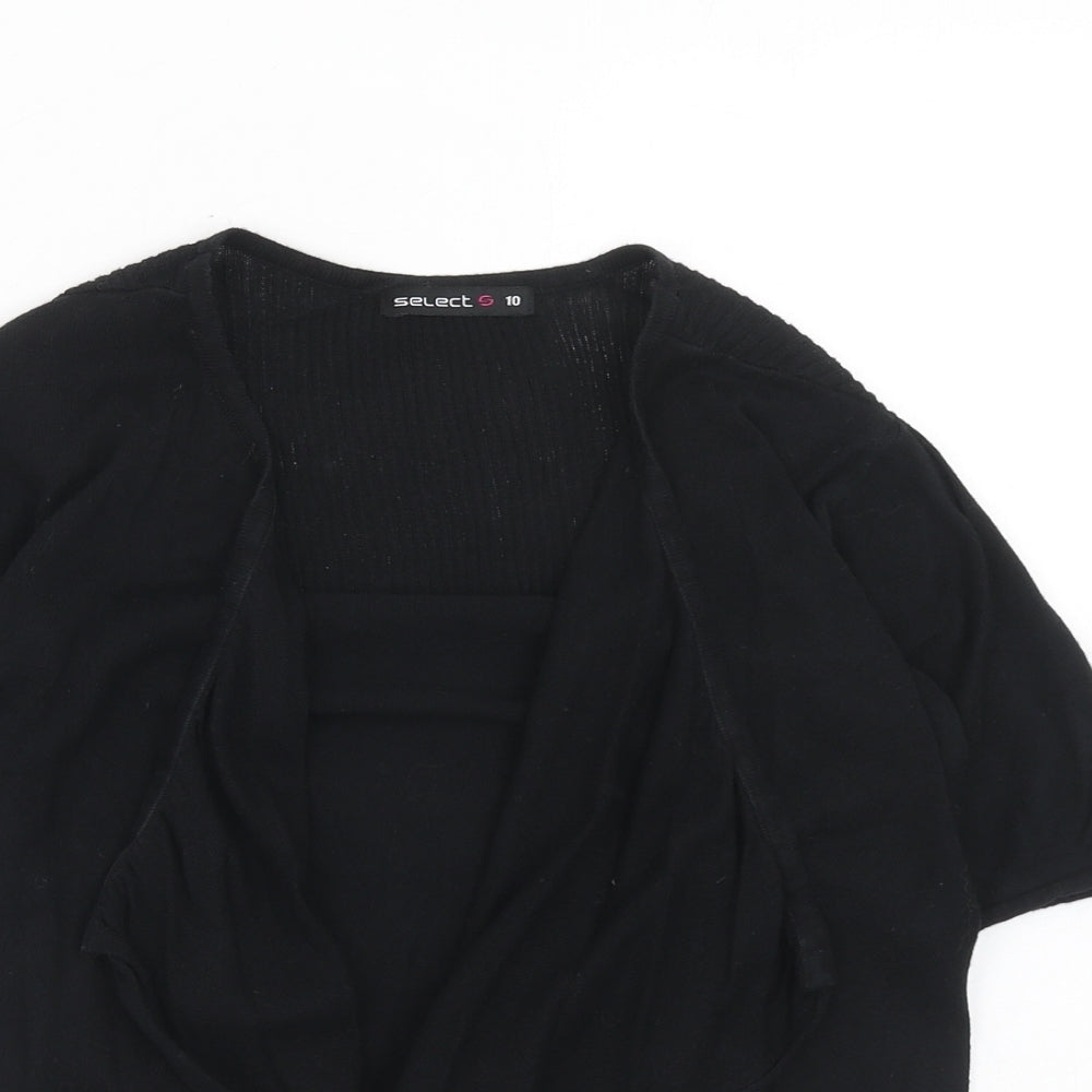 Select Womens Black V-Neck Cotton Cardigan Jumper Size 10
