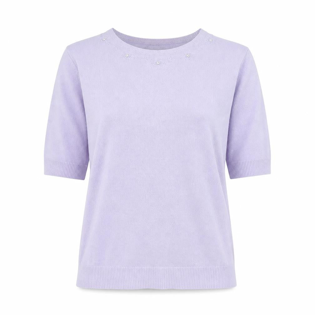 Marks and Spencer Womens Purple Round Neck Acrylic Pullover Jumper Size 14