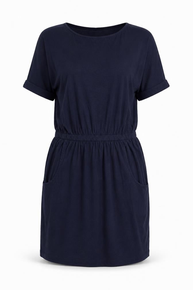 SWELL Womens Blue Cotton T-Shirt Dress Size XS Round Neck Pullover