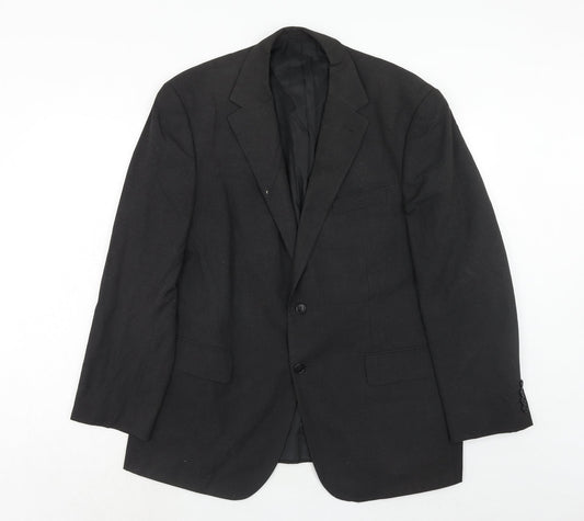 Marks and Spencer Mens Black Polyester Jacket Suit Jacket Size 42 Regular