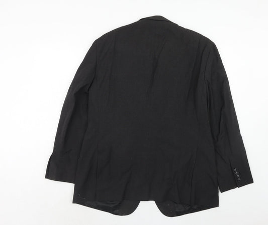 Marks and Spencer Mens Black Polyester Jacket Suit Jacket Size 42 Regular