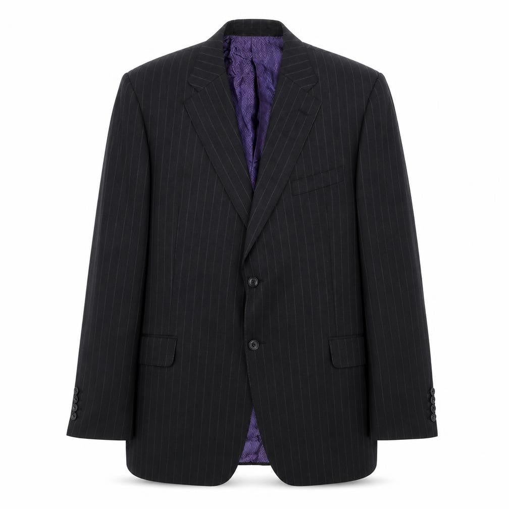 Marks and Spencer Mens Grey Striped Wool Jacket Suit Jacket Size 44 Regular