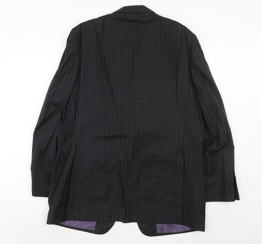 Marks and Spencer Mens Grey Striped Wool Jacket Suit Jacket Size 44 Regular