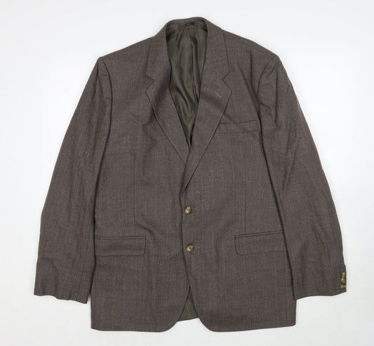 Greenwoods Mens Brown Wool Jacket Suit Jacket Size 40 Regular