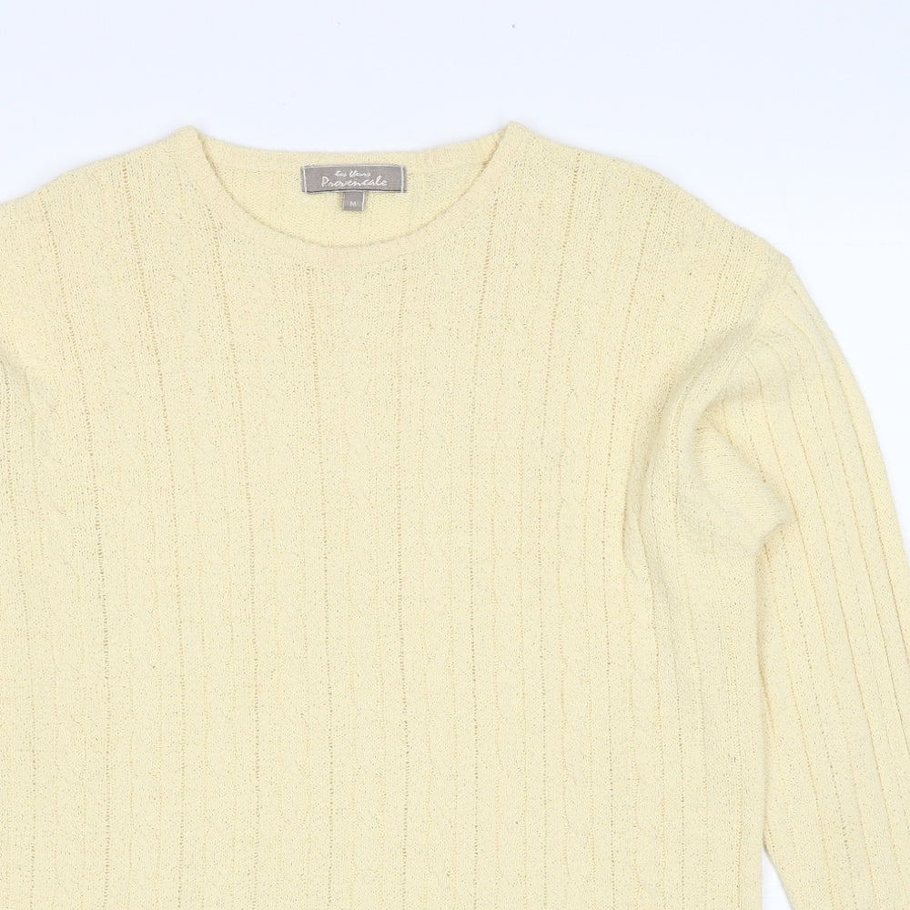 Provacale Womens Yellow Round Neck Acrylic Pullover Jumper Size M