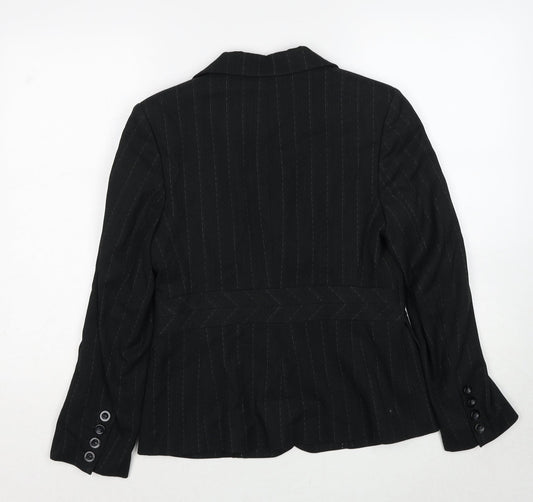 Debenhams Womens Grey Striped Viscose Jacket Suit Jacket Size 10