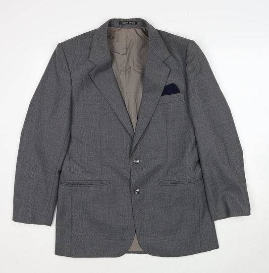 Guards London Mens Grey Wool Jacket Suit Jacket Size 40 Regular