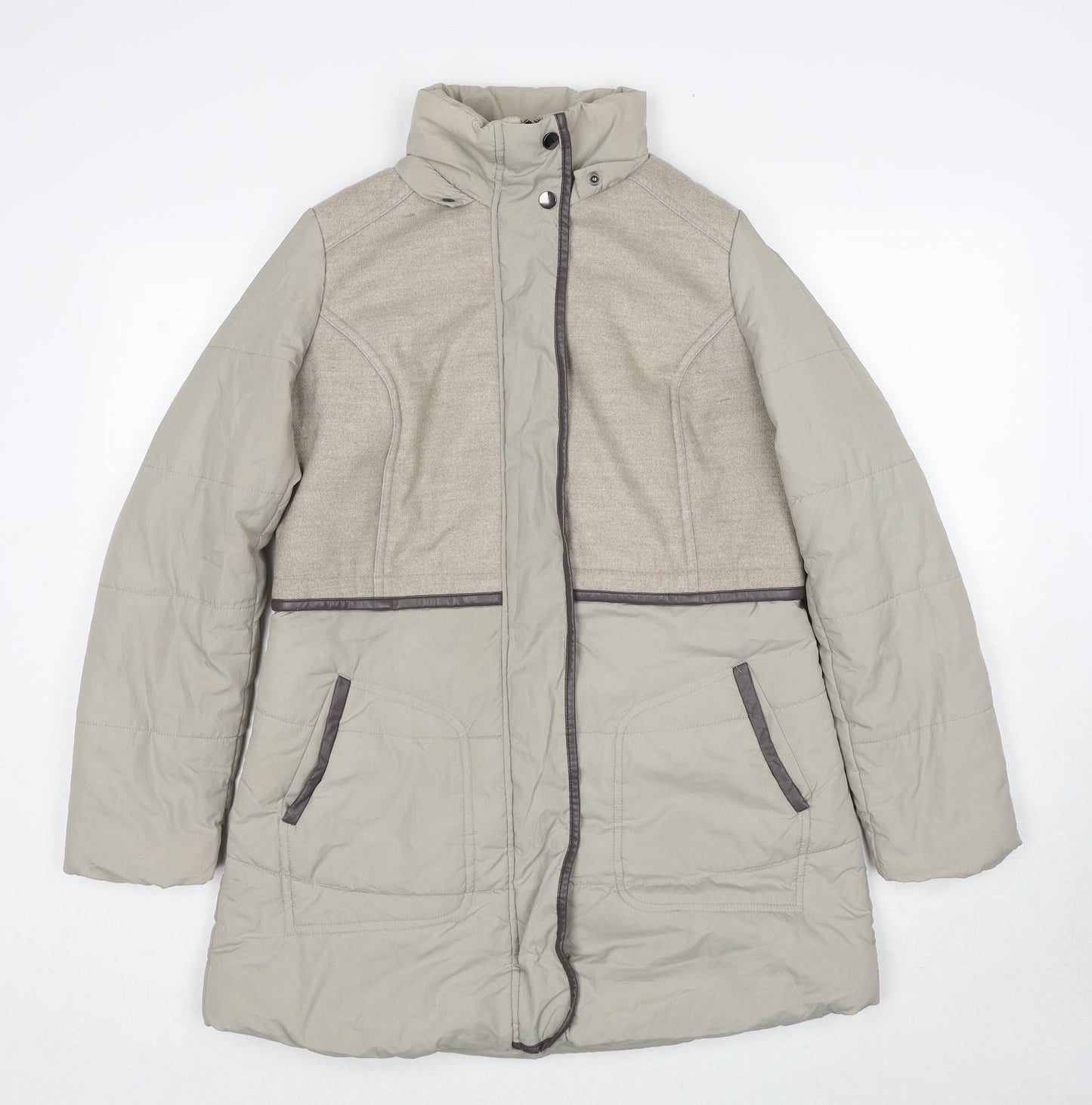 Debenhams Womens Beige Parka Coat Size 10 Zip