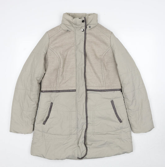 Debenhams Womens Beige Parka Coat Size 10 Zip