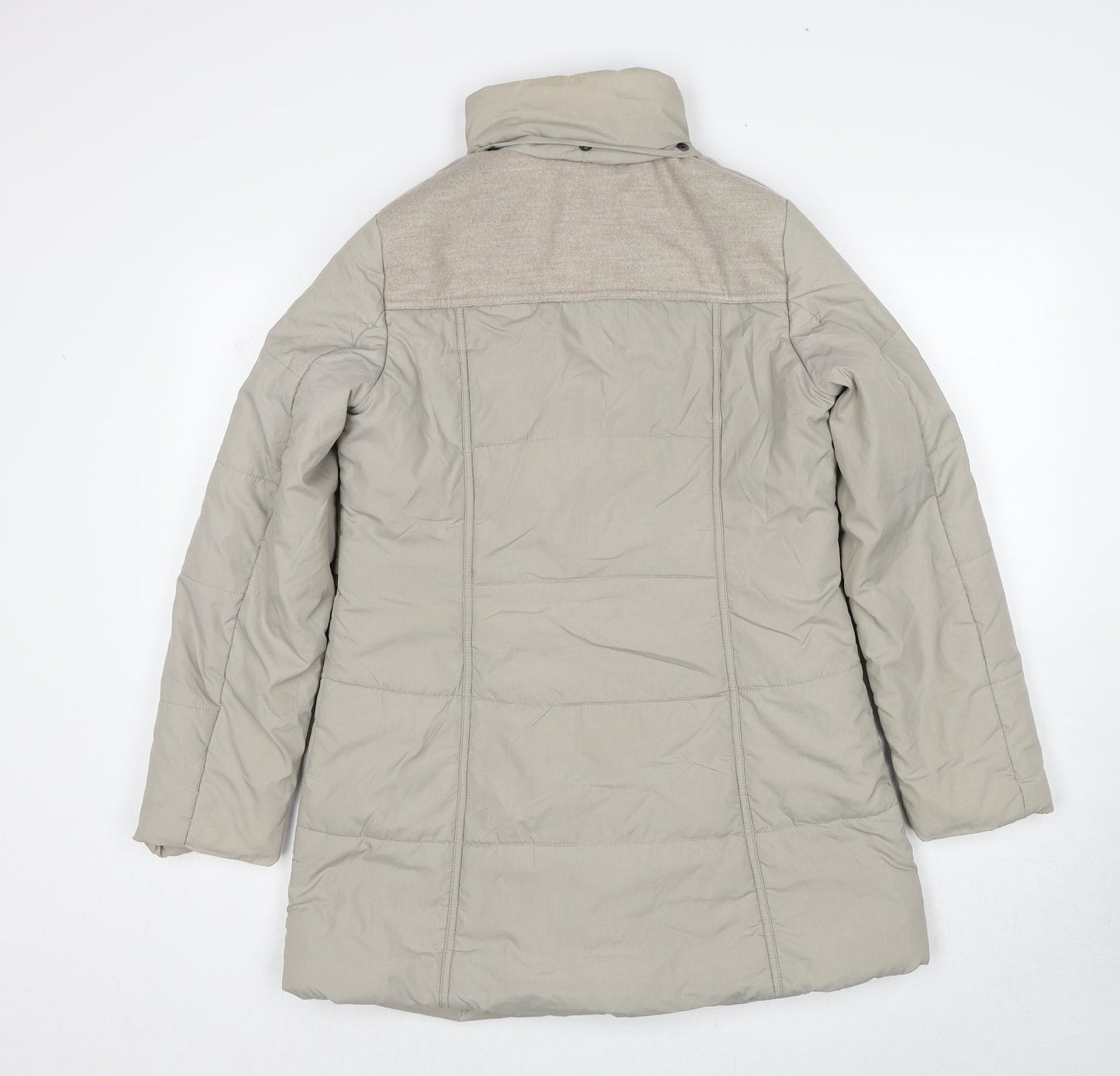 Debenhams Womens Beige Parka Coat Size 10 Zip