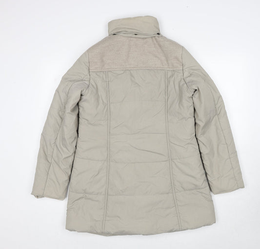Debenhams Womens Beige Parka Coat Size 10 Zip