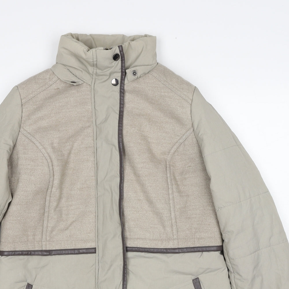 Debenhams Womens Beige Parka Coat Size 10 Zip