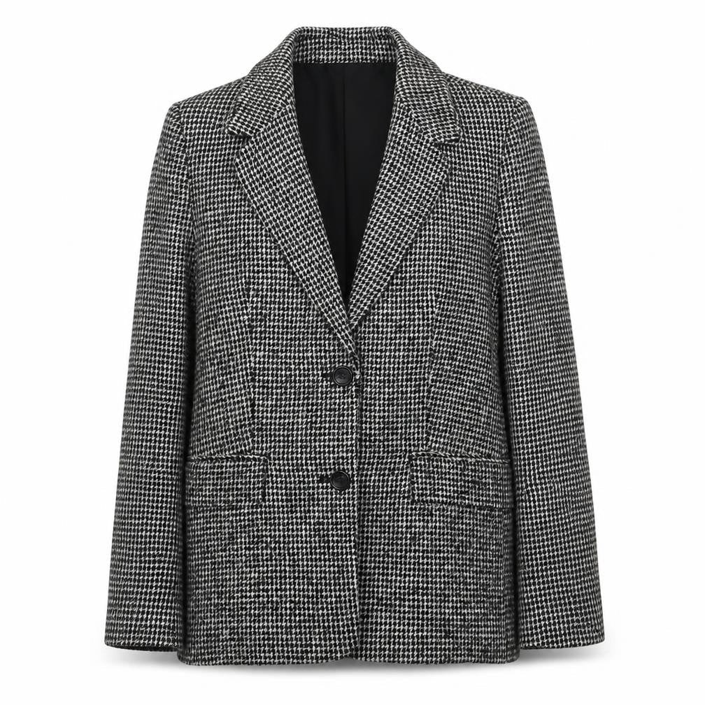 Marks and Spencer Womens Black Geometric Polyester Jacket Blazer Size 8