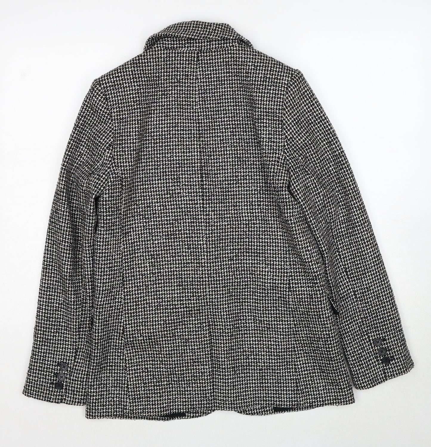 Marks and Spencer Womens Black Geometric Polyester Jacket Blazer Size 8