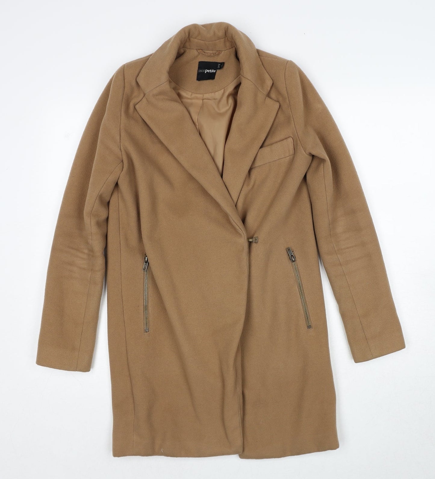 ASOS Womens Brown Overcoat Coat Size 4 Buckle
