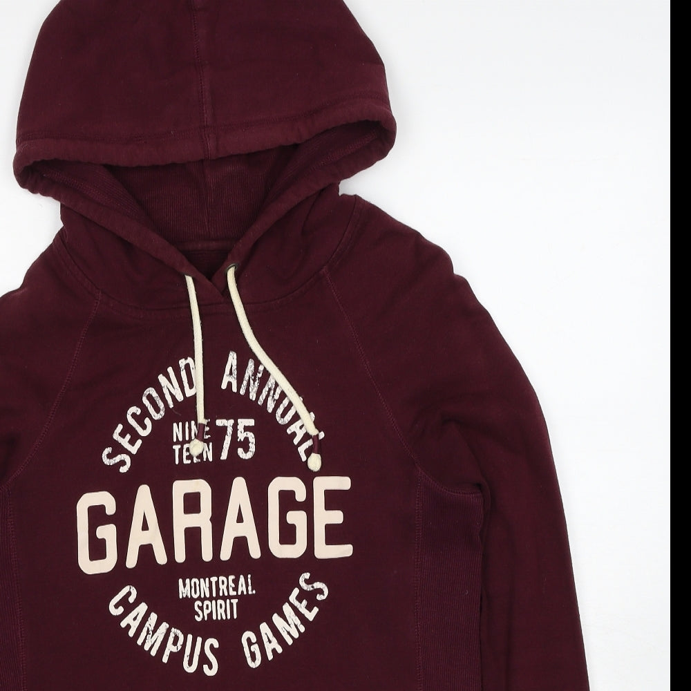 Garage Womens Red Cotton Pullover Hoodie Size M Pullover