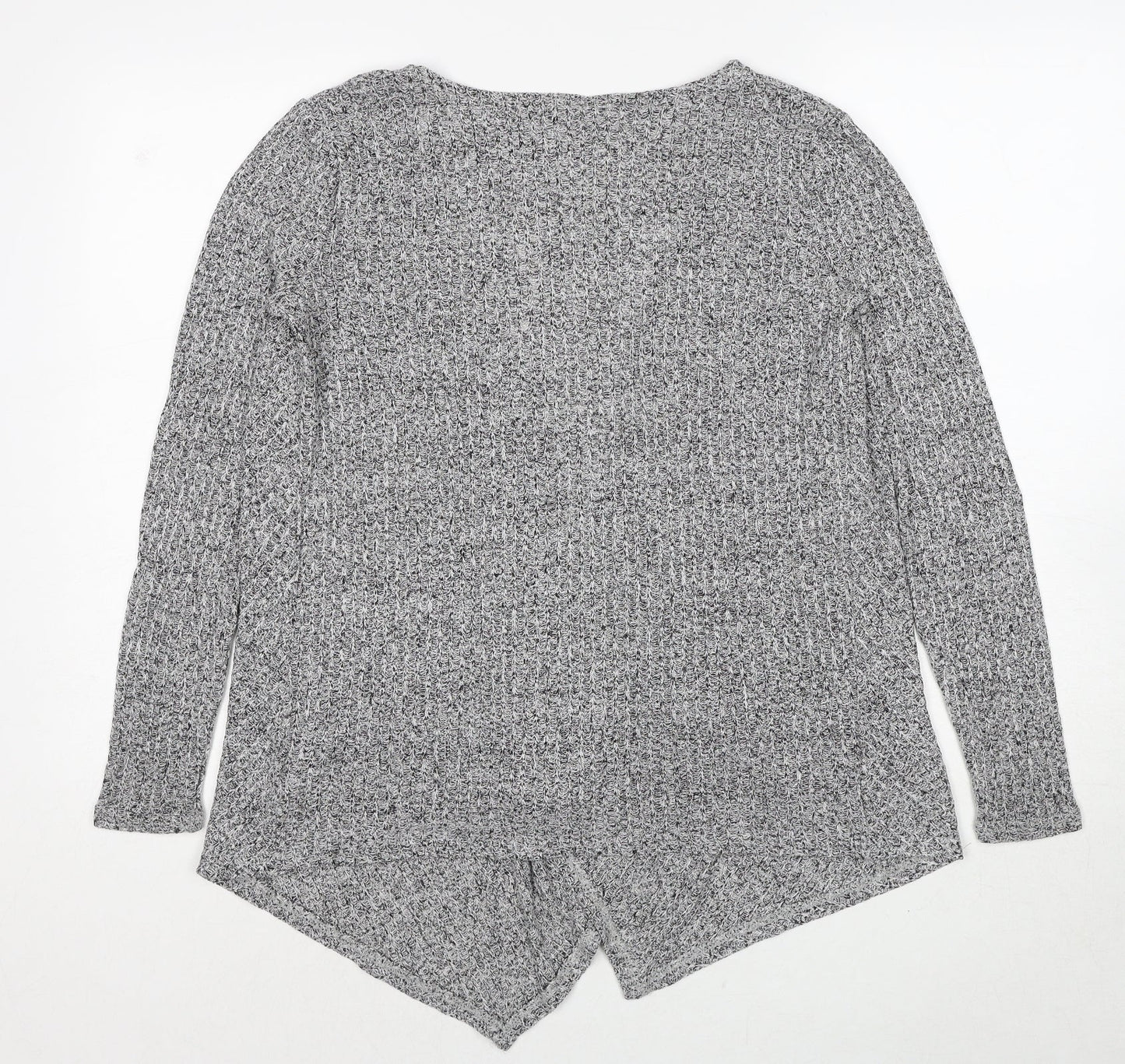 New Look Womens Grey V-Neck Viscose Cardigan Jumper Size 10
