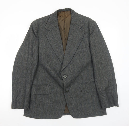 Guards Mens Grey Striped Polyester Jacket Suit Jacket Size 40 Regular