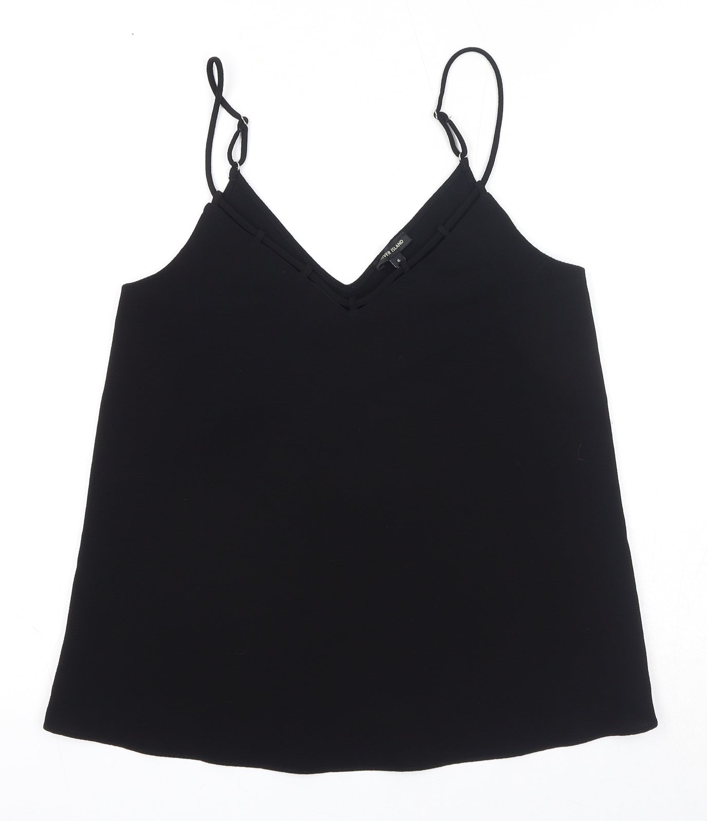 River Island Womens Black Polyester Camisole Tank Size 6 V-Neck