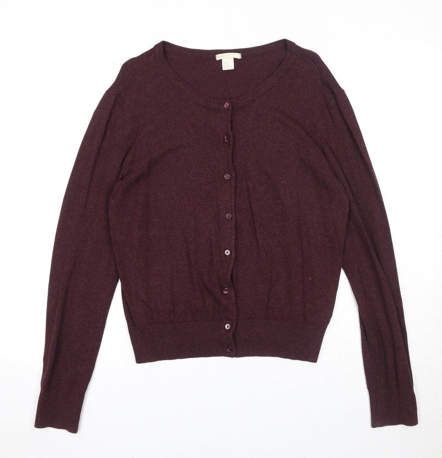 H&M Womens Purple Round Neck Viscose Pullover Jumper Size M