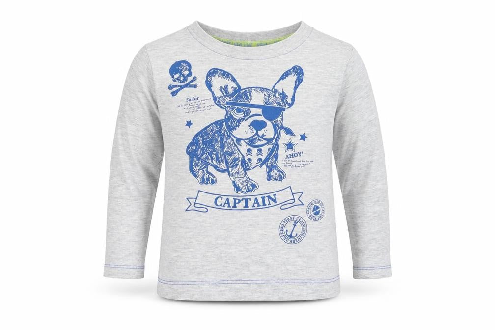 Marks and Spencer Boys Grey Cotton Basic Tank Size 2-3 Years Round Neck Pullover - Dog Print