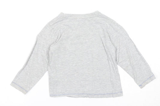 Marks and Spencer Boys Grey Cotton Basic Tank Size 2-3 Years Round Neck Pullover - Dog Print