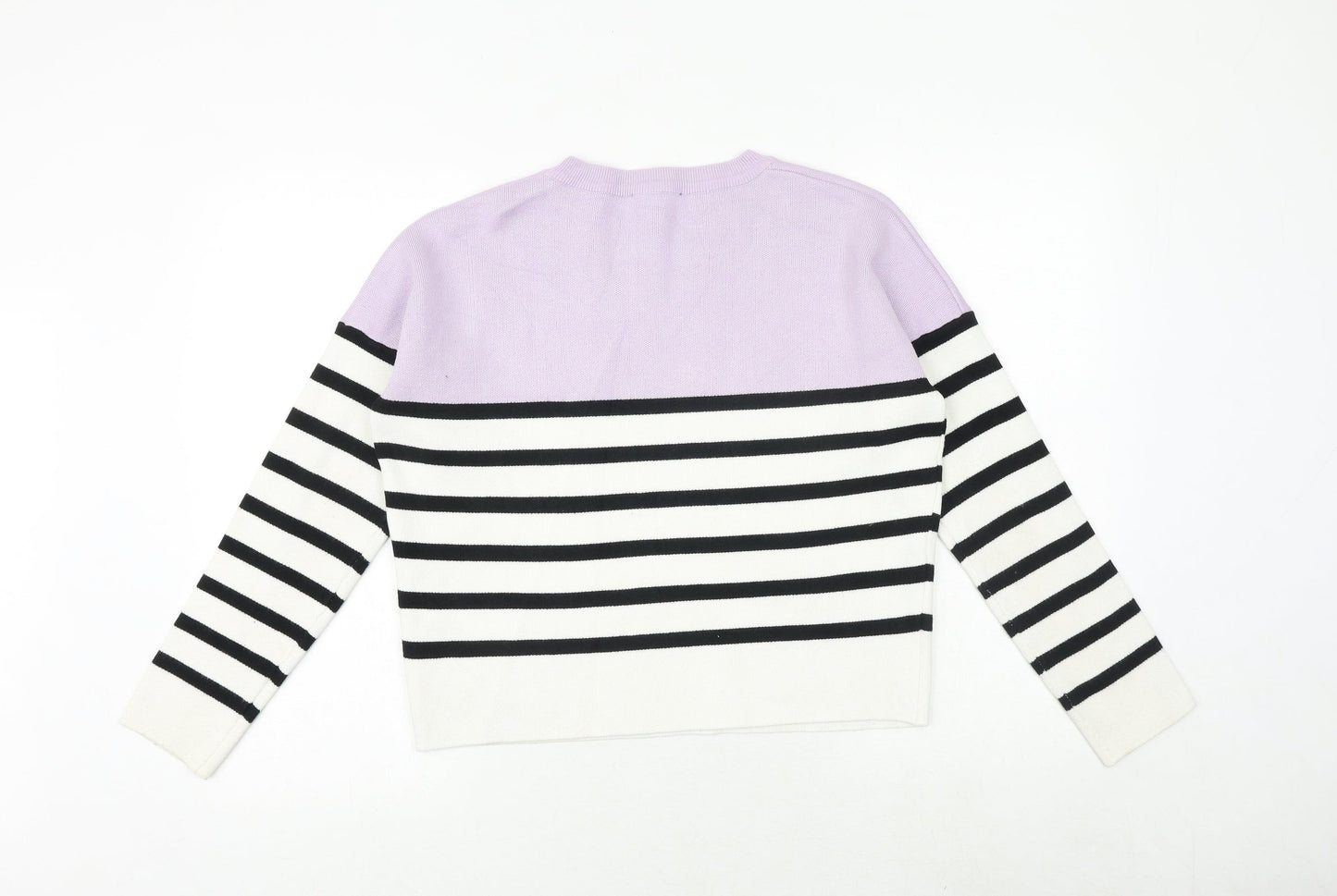 New Look Womens Multicoloured Round Neck Striped Viscose Pullover Jumper Size S