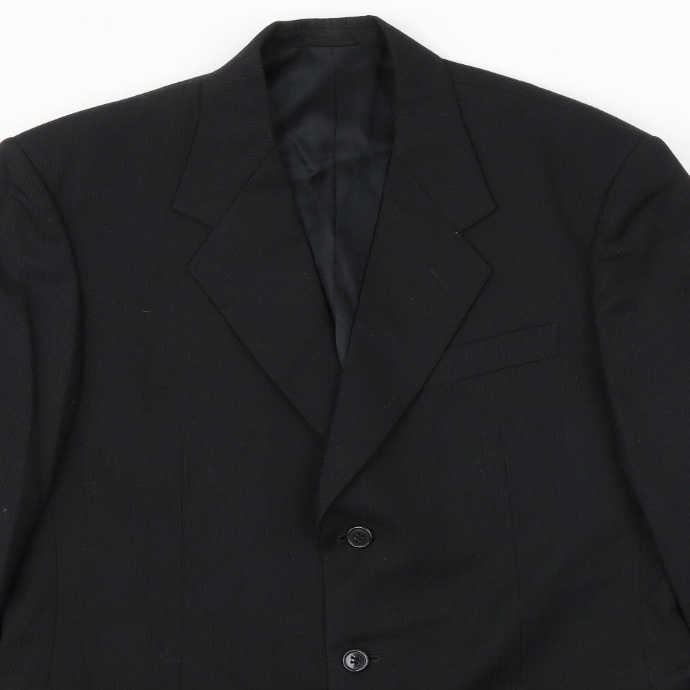 Hornes Mens Black Polyester Jacket Suit Jacket Size 40 Regular