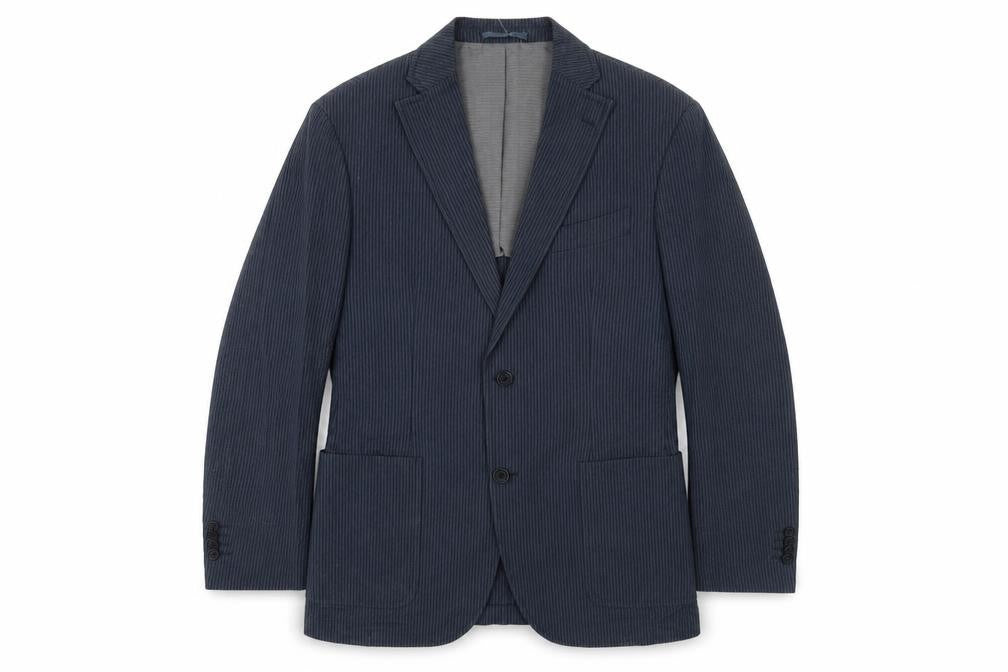 Skopes Mens Blue Striped Cotton Jacket Suit Jacket Size 38 Regular