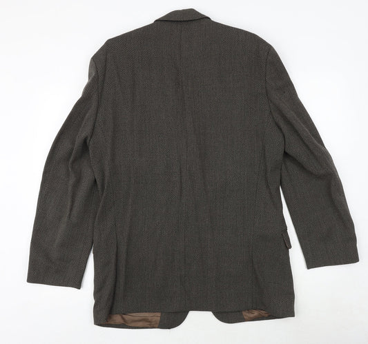 Marks and Spencer Mens Brown Wool Jacket Blazer Size 40 Regular